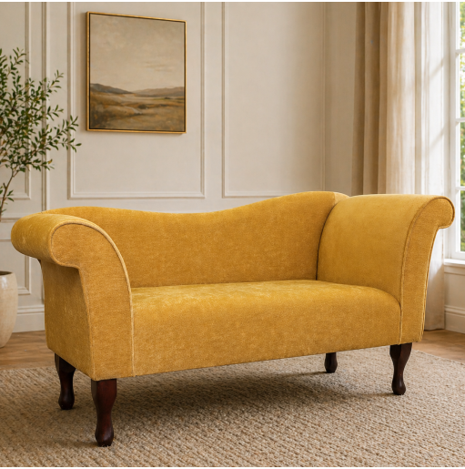 Clearance Chaise Sofa in a Pimlico Crush Corn Fabric