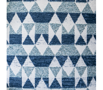 Clearance Standard Wingback Chair in a Blue Geometrical Chenille Fabric