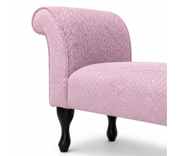 56" Medium Window Seat Settle in Pink Livorno Powder Chenille Fabric