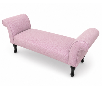 56" Medium Window Seat Settle in Pink Livorno Powder Chenille Fabric