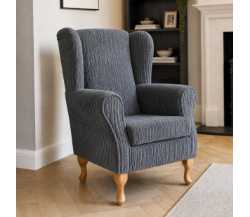 Clearance Standard Wingback Westoe Chair in Grey Jumbo Cord