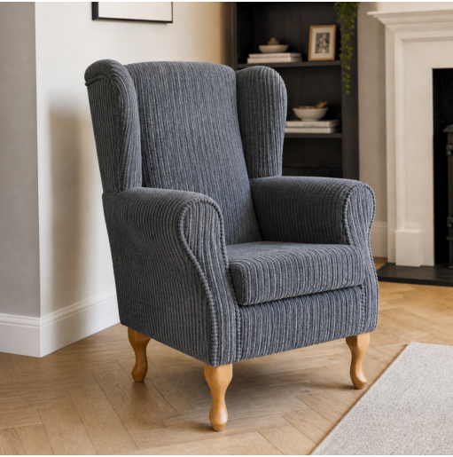 Clearance Standard Wingback Westoe Chair in Grey Jumbo Cord