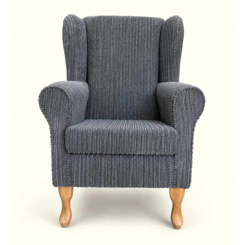 Clearance Standard Wingback Westoe Chair in Grey Jumbo Cord