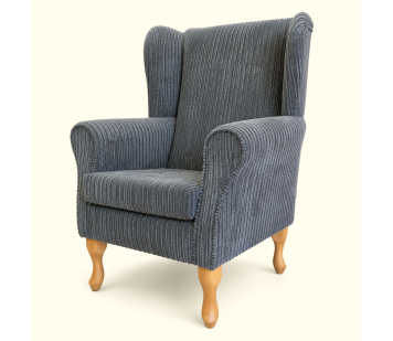 Clearance Standard Wingback Westoe Chair in Grey Jumbo Cord