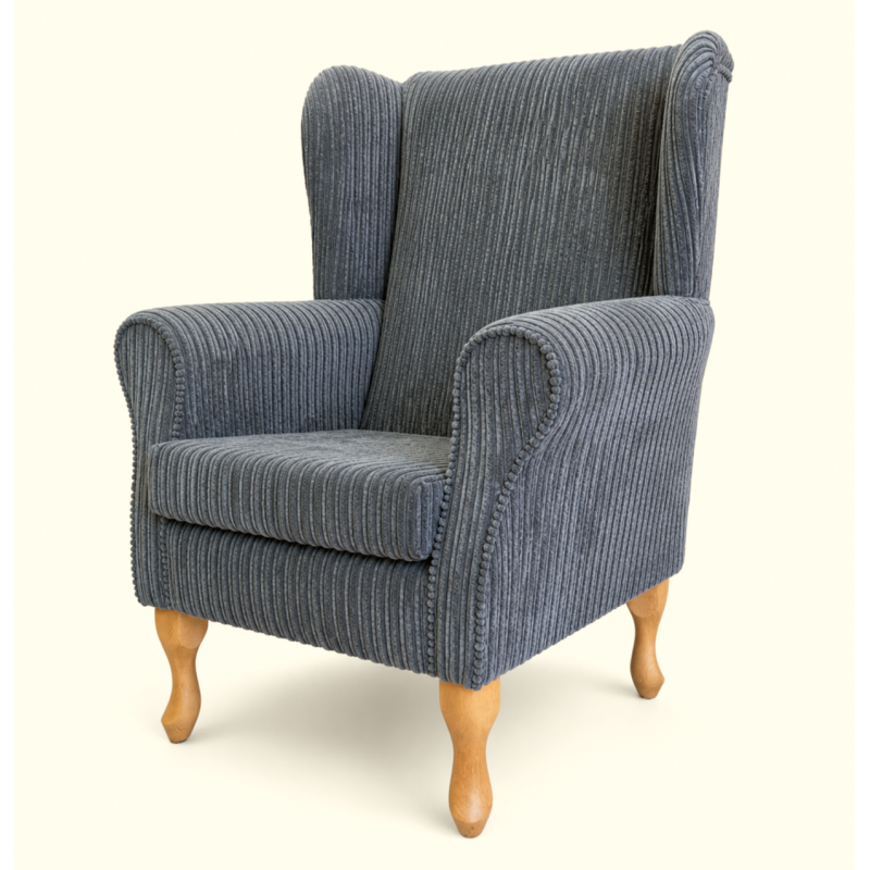 Clearance Standard Wingback Westoe Chair in Grey Jumbo Cord