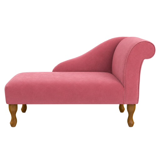 Right Facing 41" Chaise Longue in a Plush Flamingo Pink Fabric