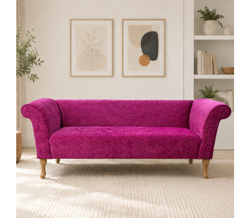 Clearance Compact 3 Seater Sofa in Carlton Fuchsia Fabric