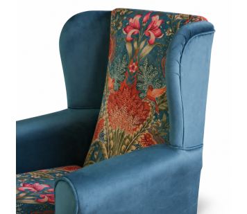 Clearance Standard Wingback Chair in Teal Babooshka & Monaco Fabrics