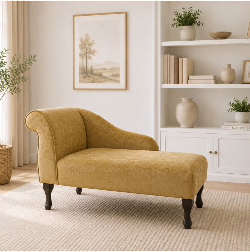 Clearance 41" Chaise Longue in Pimlico Corn Fabric