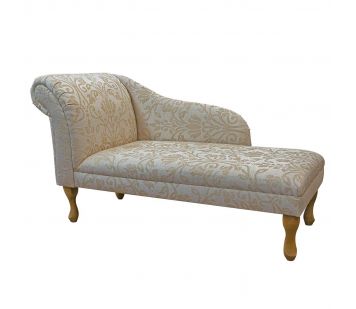 Clearance 52" Medium Chaise Longue in Woburn Medallion Gold Fabric