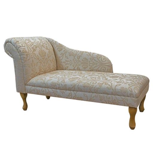 Clearance 52" Medium Chaise Longue in Woburn Medallion Gold Fabric