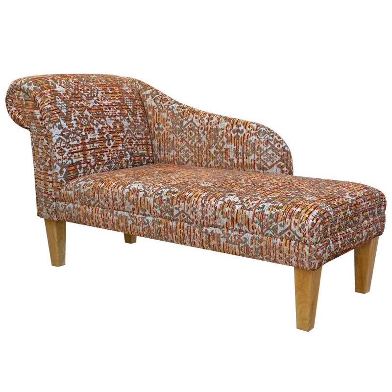 damask fabric chaise lounge