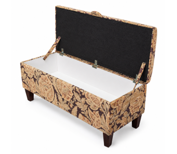 Clearance Storage Bench Stool in Chenille Floral Pattern Fabric