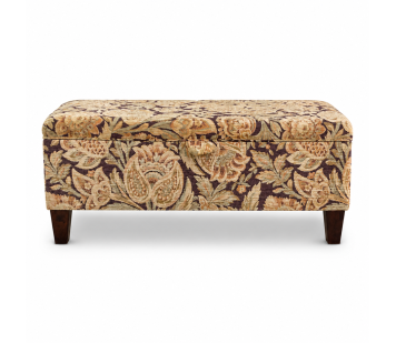 Clearance Storage Bench Stool in Chenille Floral Pattern Fabric