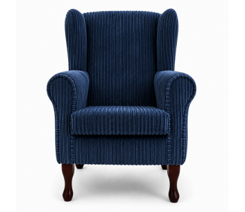 Clearance Standard Wingback Westoe Chair in Navy Jumbo Cord