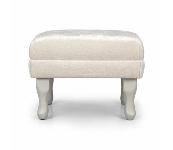 Small Footstool in a Celina Coconut Distressed Chenille Fabric