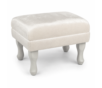Small Footstool in a Celina Coconut Distressed Chenille Fabric