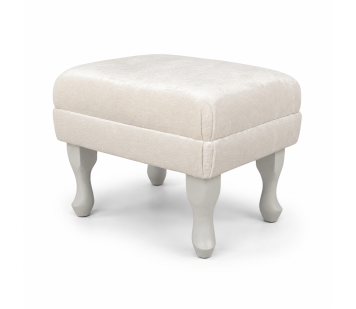 Small Footstool in a Celina Coconut Distressed Chenille Fabric