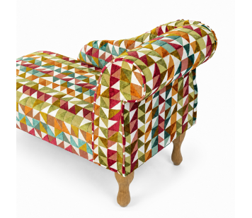 LUXE Mini Chaise Longue in Venezia Multi Geometric Fabric