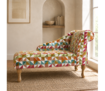 LUXE Mini Chaise Longue in Venezia Multi Geometric Fabric