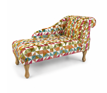 LUXE Mini Chaise Longue in Venezia Multi Geometric Fabric