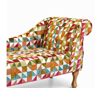 LUXE Mini Chaise Longue in Venezia Multi Geometric Fabric