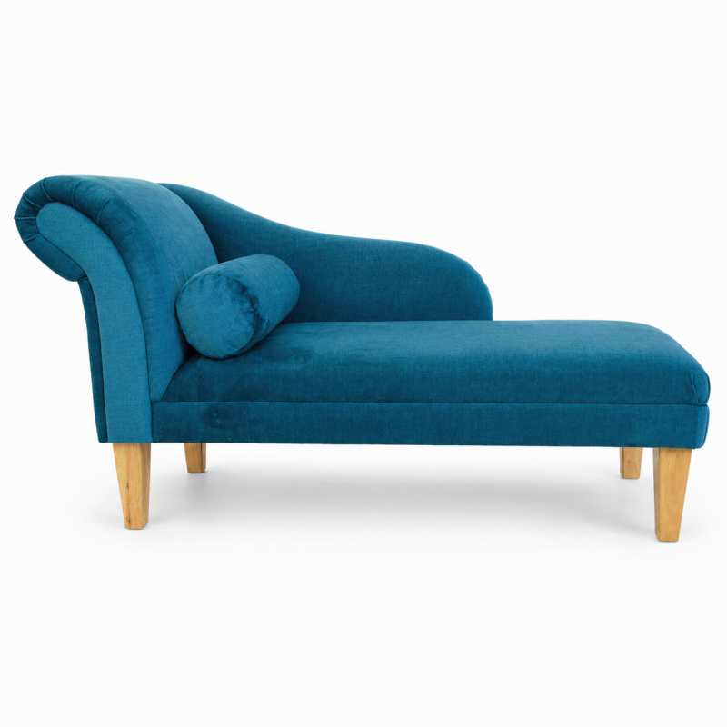 Medium Chaise Longue in a Destino Teal Easyclean Velvet