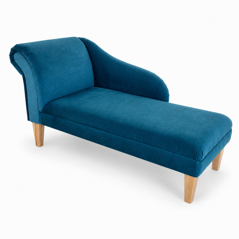 Medium Chaise Longue in a Destino Teal Easyclean Velvet