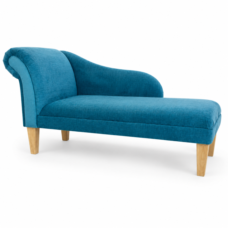 Medium Chaise Longue in a Destino Teal Easyclean Velvet