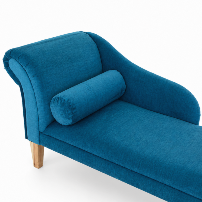 Medium Chaise Longue in a Destino Teal Easyclean Velvet