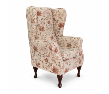 Large High Back Chair in Camden Floral Pearl Fabric