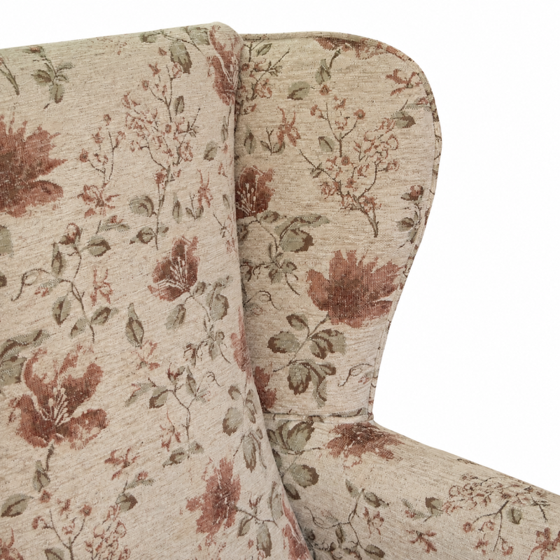 Large High Back Chair in Camden Floral Pearl Fabric