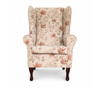 Large High Back Chair in Camden Floral Pearl Fabric