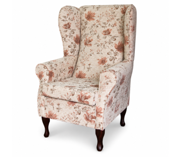 Large High Back Chair in Camden Floral Pearl Fabric