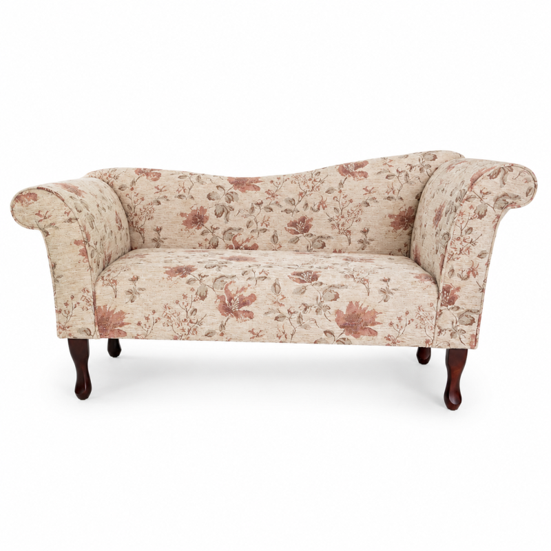 Designer Chaise Sofa in a Camden Floral Pearl Fabric Designer Chaise Sofa in a Camden Floral Pearl Fabric