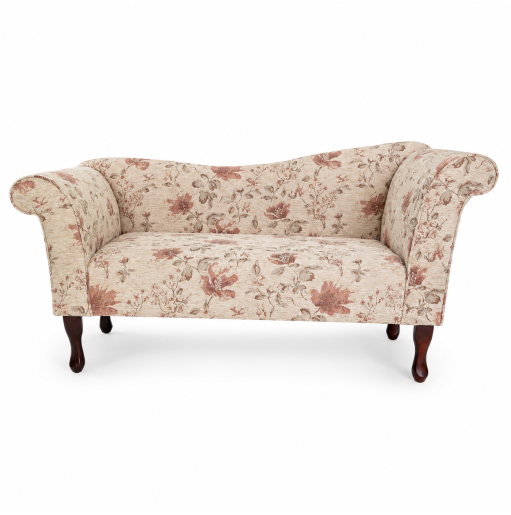 Designer Chaise Sofa in a Camden Floral Pearl Fabric