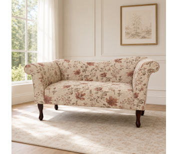 Designer Chaise Sofa in a Camden Floral Pearl Fabric