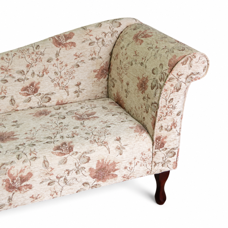 Designer Chaise Sofa in a Camden Floral Pearl Fabric Designer Chaise Sofa in a Camden Floral Pearl Fabric
