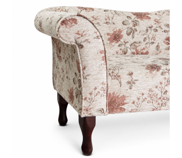 Designer Chaise Sofa in a Camden Floral Pearl Fabric