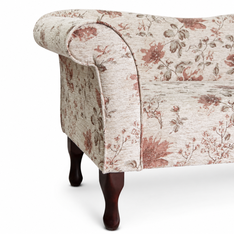 Designer Chaise Sofa in a Camden Floral Pearl Fabric Designer Chaise Sofa in a Camden Floral Pearl Fabric