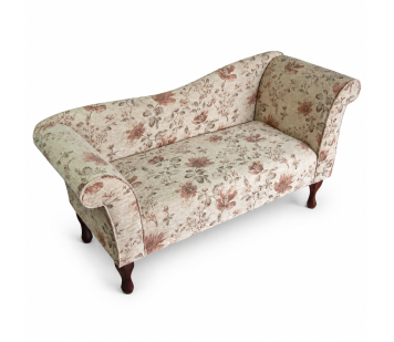 Designer Chaise Sofa in a Camden Floral Pearl Fabric