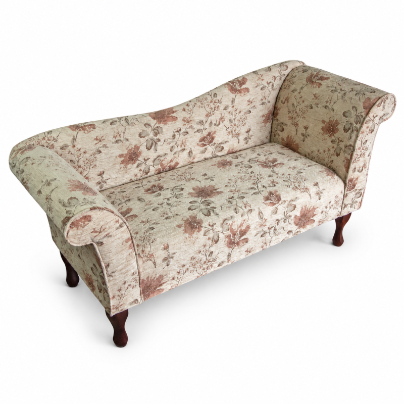 Designer Chaise Sofa in a Camden Floral Pearl Fabric Designer Chaise Sofa in a Camden Floral Pearl Fabric