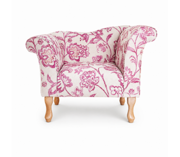 Designer Chaise Chair in Giardino Pink Floral Fabric