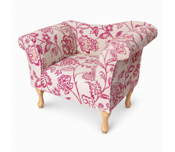 Designer Chaise Chair in Giardino Pink Floral Fabric