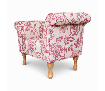 Designer Chaise Chair in Giardino Pink Floral Fabric