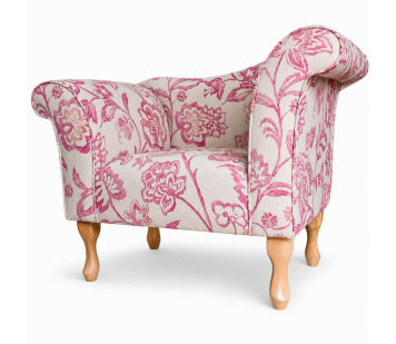 Designer Chaise Chair in Giardino Pink Floral Fabric