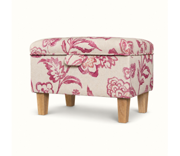Storage Footstool in Giardino Pink Floral Fabric
