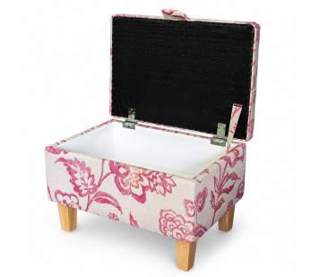 Storage Footstool in Giardino Pink Floral Fabric