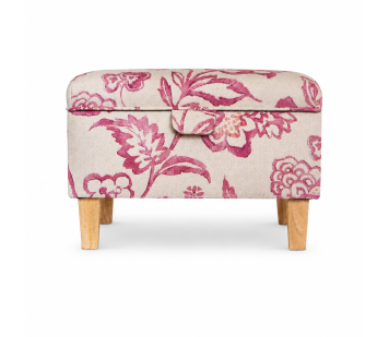 Storage Footstool in Giardino Pink Floral Fabric