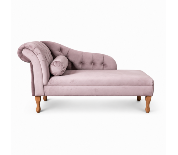 Medium Buttoned Chaise Longue in Cambio Heather Velvet
